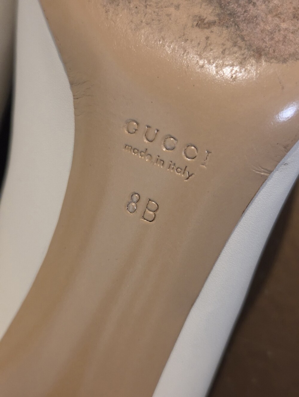 GUCCI Cream Leather Bamboo Tassel Pumps Wooden Heel Shoes Size 8 B Italy - Picture 14 of 15